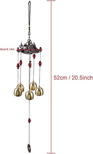 Miniatura 4 de Alvinlite Campanas de viento clásicas de metal de bronce Feng Shui, campanillas de viento para el hogar, jardín, patio, decoración colgante, regalo