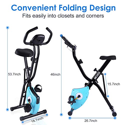 Profun Heimtrainer, faltbar, Fitnessrad, 10 Widerstandsstufen, magnetisch, breiter und komfortabler Sitz, Heimtrainer… – Bild 3