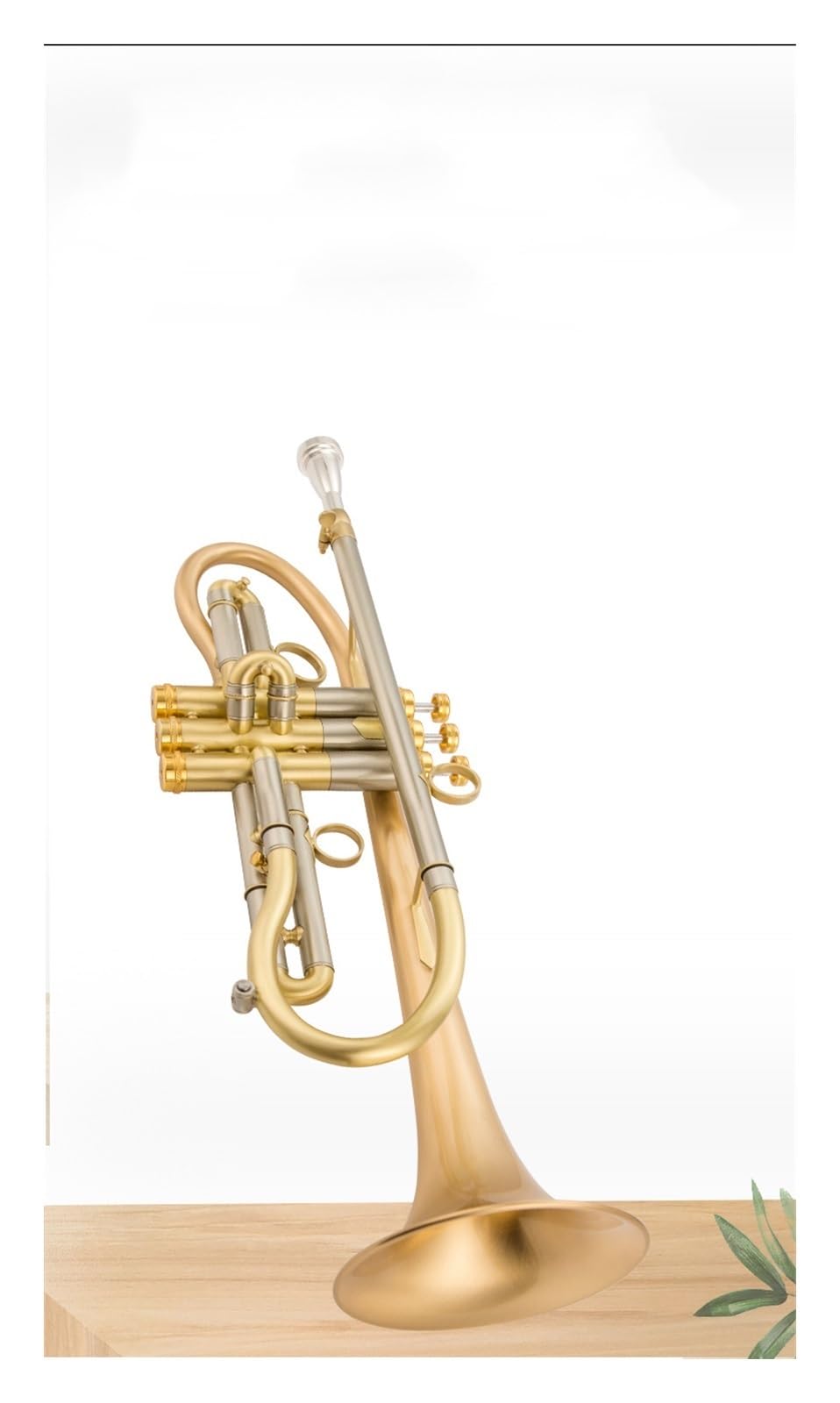 trąbka instrument Profesjonalna trąbka TR800 ze szczotkowanej złotej miedzi posrebrzana o wysokiej jakości wykonania w instrumencie trąbkowym B(Color:Gold)