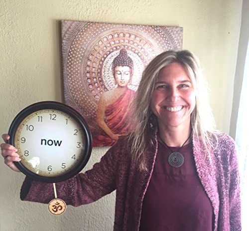 Now Clock - Mindfulness, Zen, Buddhist Decor For Your Home, Office, Yoga Or Meditation Room - Unique Gift That Helps You To Be Present & Relax Into The Power Of Now - (Gold Pendulum) #TOP6
