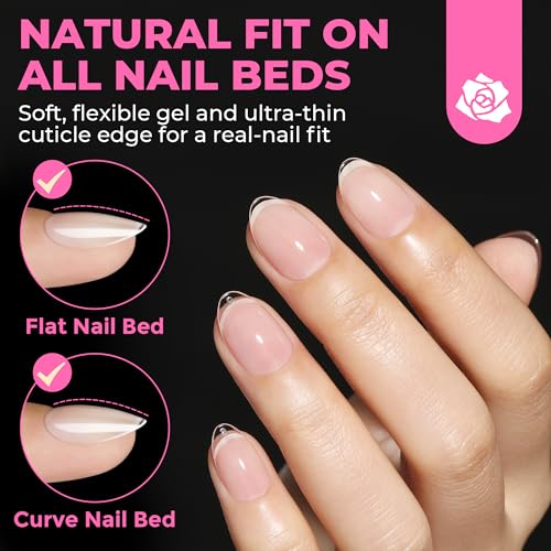 Image of UNA GELLA Extra Short Almond Nail Tips Full Cover 504PCS Gel Nail Tips Short Almond Shaped Nails Tips Soft Gelly Gel Clear Fake Nails Tip for Acrylic Nail Tip Soak Off Home DIY Salon Nails 12 Sizes