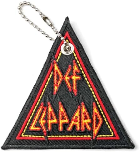 Def Leppard Tri-Logo Double Sided Patch Keychain (One Size) (Red/Yellow/Black) image 2