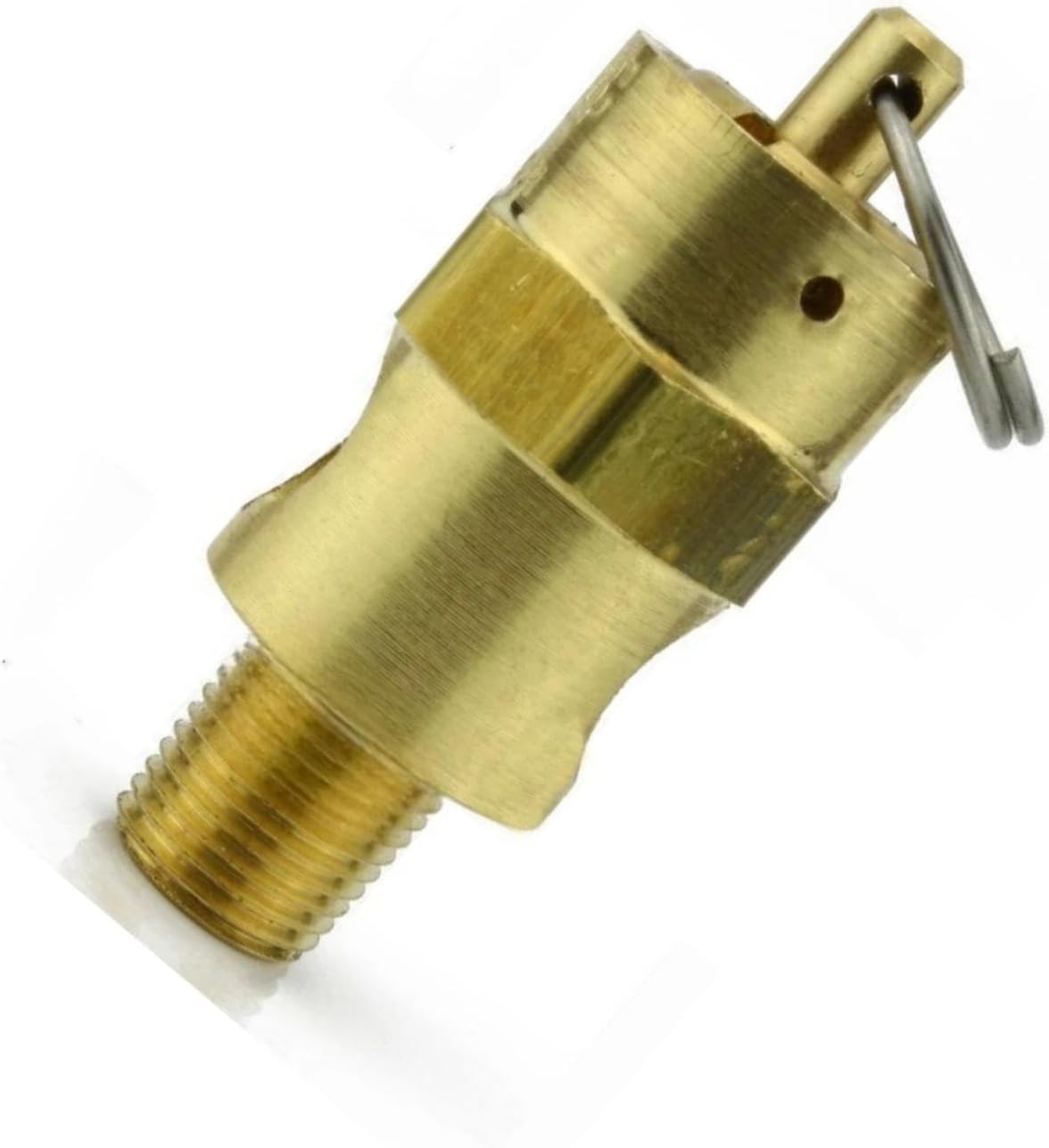 250-1/8-125 Tank Pressure Pop Off Valve - for Conrader Air Compressor Storage Tanks Parts - Air Compressor Safety Relief Valve - 1/8" NPT 125 PSI 112 SCFM Total Valve Length: 1-3/4" Solid Brass