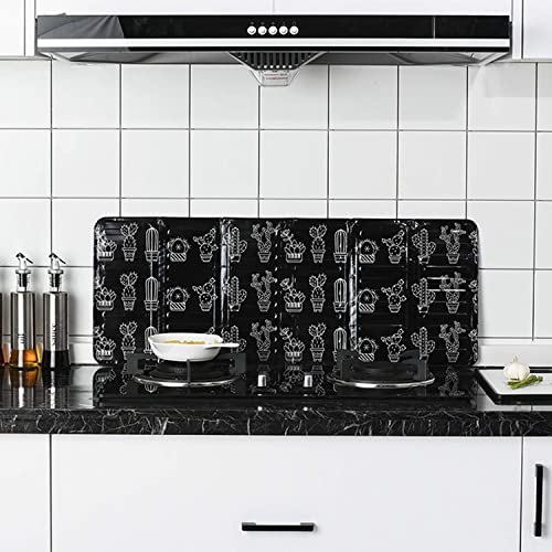 2 Pieces Anti Splatter Shield Guard Oil Barrier Stove Nonstick Aluminum Oil Splash Guard Splash Guard For Kitchen Cooking, Black #TOP1