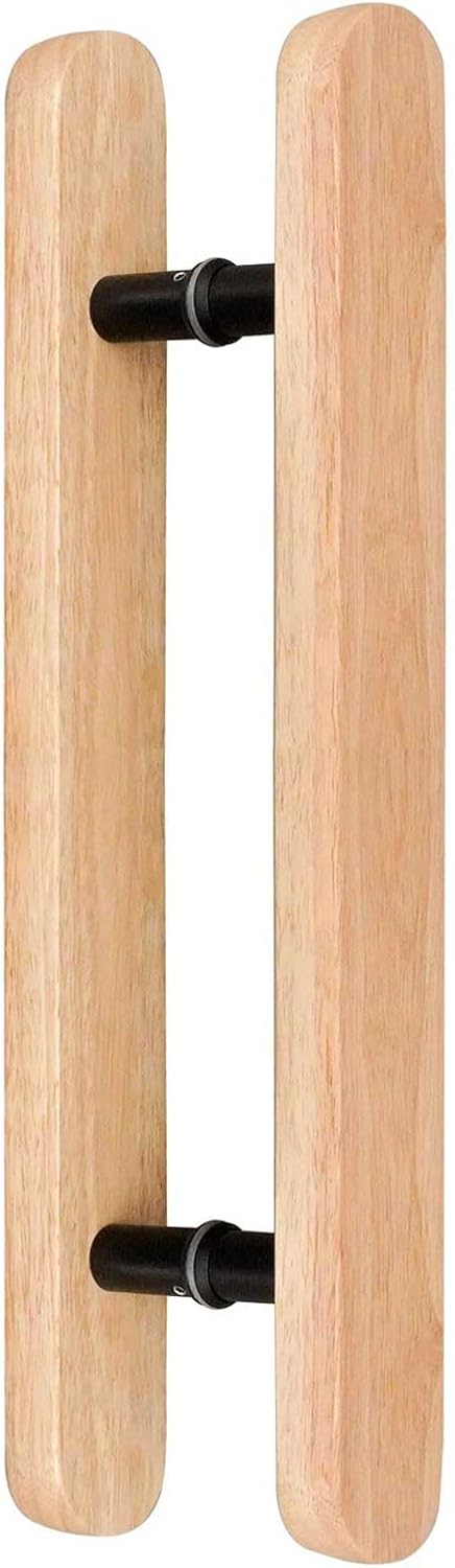 Wood Glass Door Handle 16in,Sauna Room Handle Double Sided Push Pull Door Handles,H Shape Wooden Sliding Barn Door Handle,Indoor Outdoor Commercial Push Handle Set