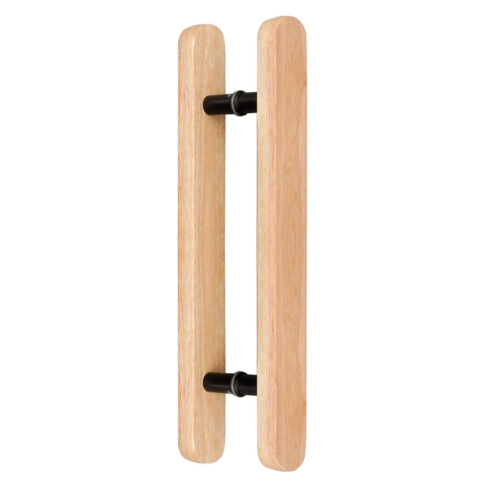 Photo 1 of Nuxipal Wood Glass Door Handle 16in,Sauna Room Handle Double Sided Push Pull Door Handles,H Shape Wooden Sliding Barn Door Handle,Indoor Outdoor Commercial Push Handle Set