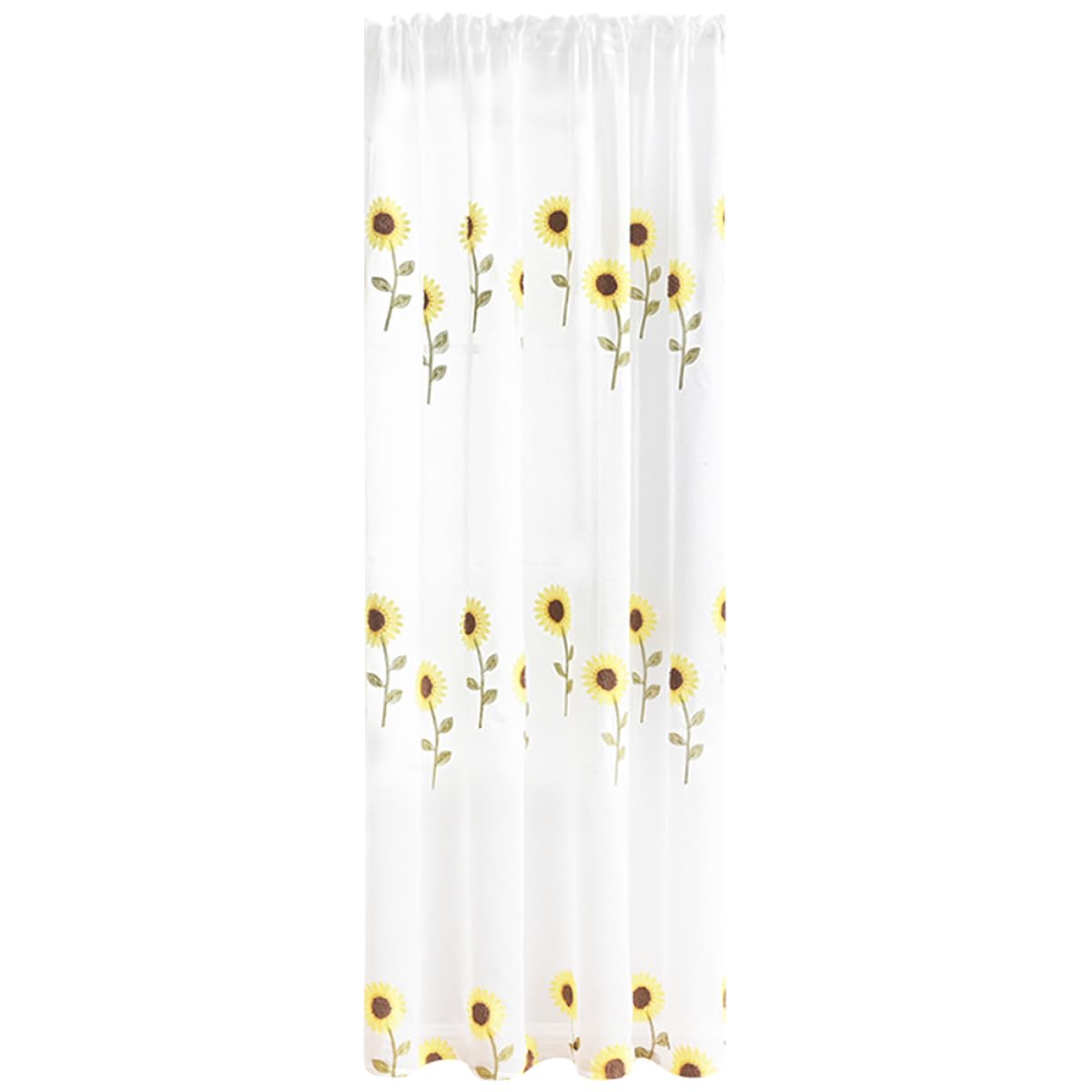 Cortina para dormitorio semiopaca con flores decorativas de 250cm
