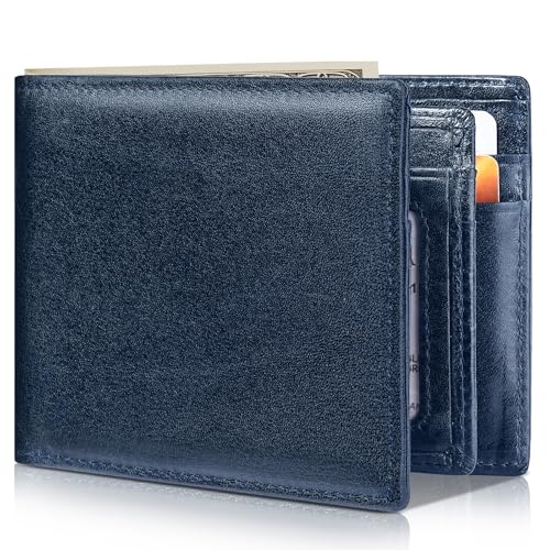 Image of Artpaxy Mens Wallet Bifold Genuine Leather RFID Blocking Wallet for Men with 1 ID Windows 13 Card Holders 2 cash pockets 1 Gift Box