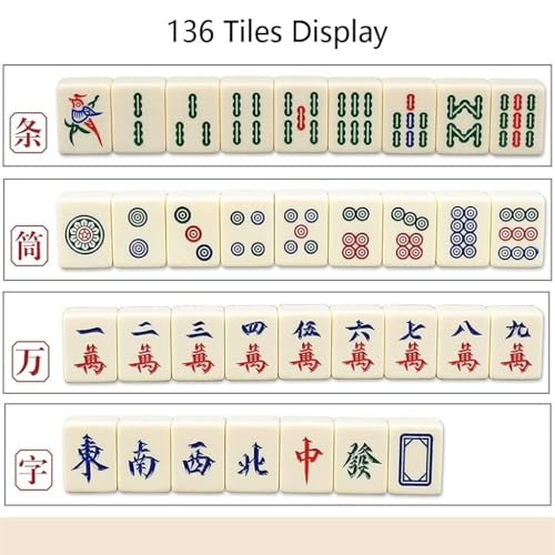 Mahjong 136 piezas con caja aluminio juego chino miniatura 2