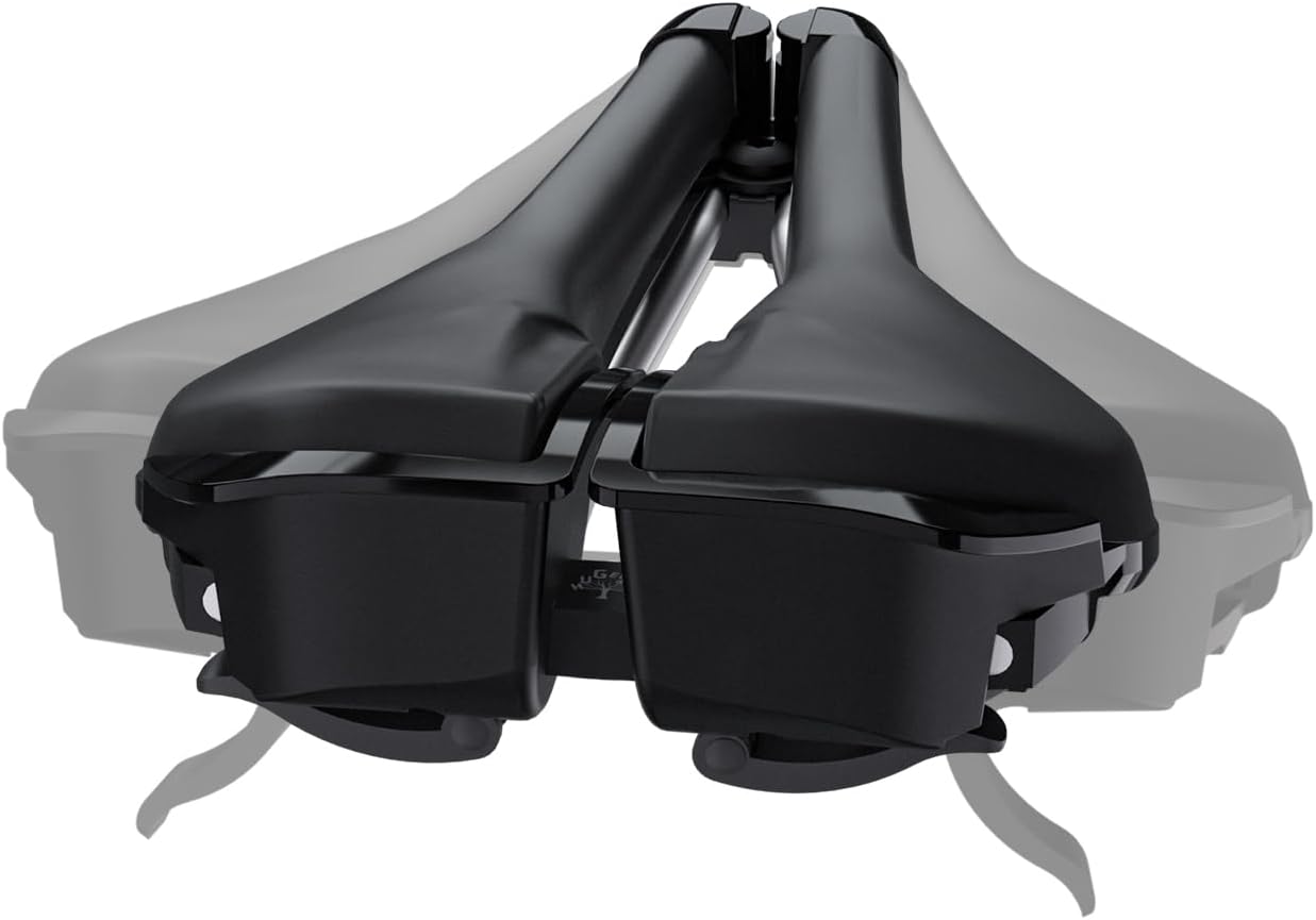 Width Continuously Adjustable Bike Seat - Comfortable & Prostate Friendly Bicycle Saddle for Mountain Bikes, Road Bikes, City Bikes & Exercise Bikes