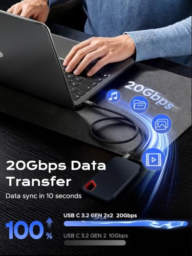 Plugable USB C Monitor Cable 3.3FT, 4K@144Hz, 8K@30Hz UHD Video Display - image 3