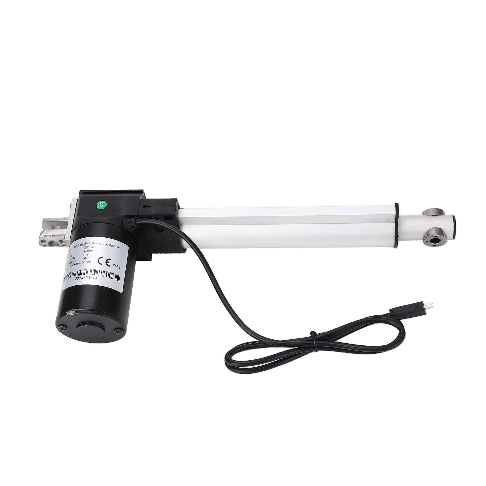 YWBL-WH Actuador Lineal Eléctrico, 200mm de, Capacidad de 6000N (12V)