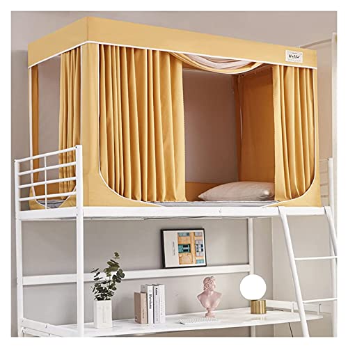 Cortina de cama opaca con dosel amarillo de 120x190 cm para un sueño reparador 2