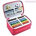 YOUSHARES 72 Slots Pencil Case - Handy Large Capacity Oxford Multi-layer Zipper Pencil Bag for Color Pen, Colored Pencils, Watercolor Pens, Makeup Brush, Cosmetic Brushes, Gel Pen, etc (Deep Pink)