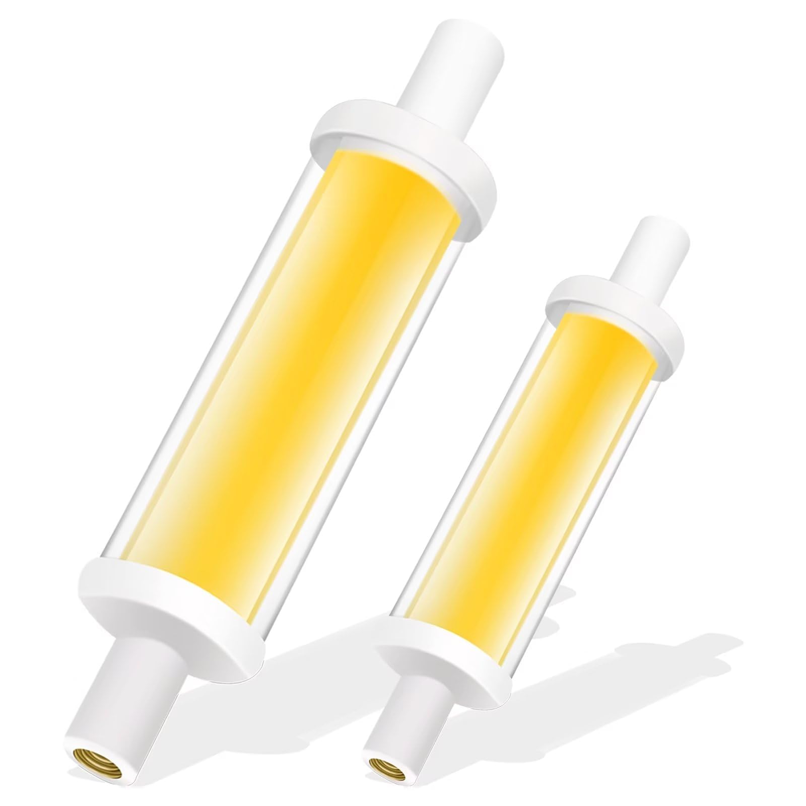 Homesally Natural White 2Pcs R7s Led Bulb 118Mm 30W Warm White 3000K 3000Lm, R7s 118Mm Led Cob Equivalent J118 300W Halogen Bulb, Non Dimmable, Beam Angle 360°, Flicker-Free,,78Mm 15W