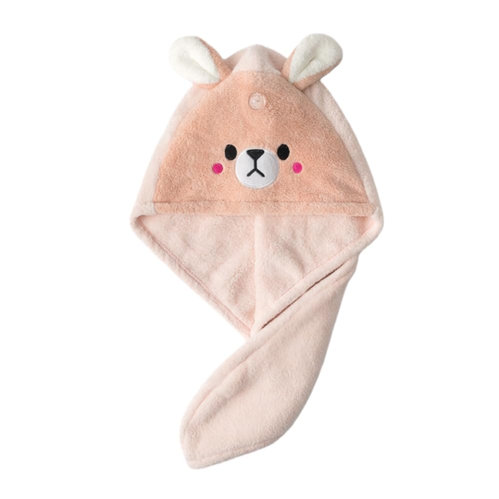Omeiu Women's Rabbit Store Bath Caps Coral Velvet Quick Dry Head Towel Cap Microfibre Hair Towel For And Girls, Absorbent Hair Drying Wrap Towel, Wet Kids Hair Dry Turban Wrap (Rabbit)