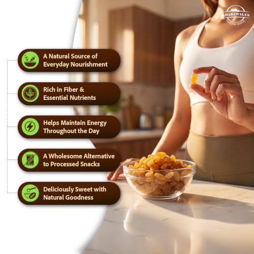 Image of KHARAWALA'S Premium Dried Indian Raisins - Pack of 3 (250gm Each) | Dry Fruits- Indian Kishmish | Rich In Nutiritons