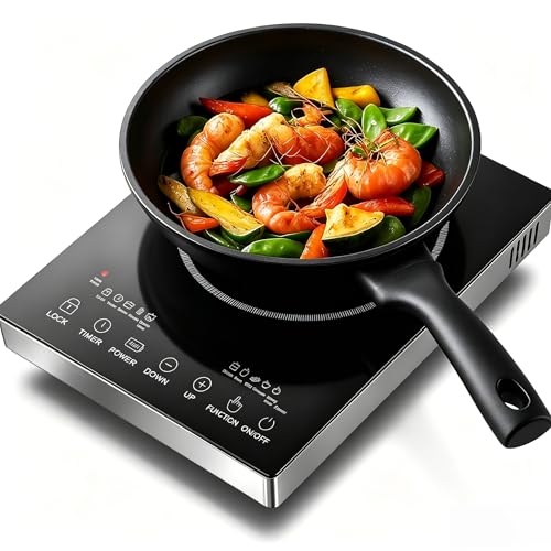 Lightasea Placa Vitrocerámica, 220 V, Infrarroja, Portátil, 3500 W, 4 Modos De Cocción, Temporizador De 0 A 3 Horas, Controles Táctiles, Compatible Con Todo Tipo De Utensilios De Cocina