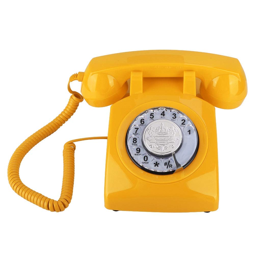 Przewodowy analogowy telefon stacjonarny Telefon, Klasyczny domowy Obróć do sypialni/biura