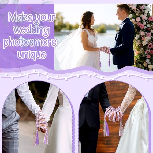 Image of Handfasting Cord Wedding Braided,Elegant Purple,Moon Goddess