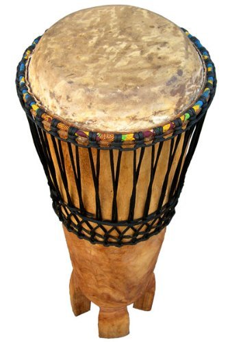African Hand-carved Ngoma Drum - 13