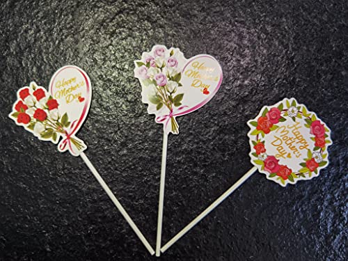Mz.ogm Happy Mother's Day Cupcake Toppers Happy Mothers Day Cupcake Picks Mothers Day Toppers For Cupcakes For Mothers Day Cupcake Decorations Mothers Day Party Decorations #TOP4