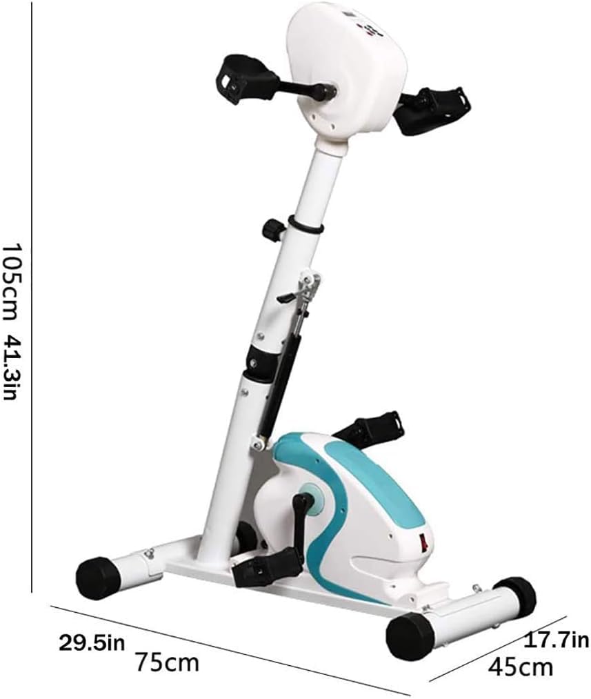 McbeAn Ejercitador De Pedal Eléctrico, Bicicleta Estática De Rehabilitación De Brazos/piernas con Cubierta para Pies, Pantalla LCD, 12 Configuraciones De Velocidad, Rotación En Sentido Horario
