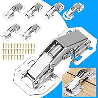 EMAGEREN 8 Pcs Cabinet Hinges 90 Degree Full Overlay Hinges Concealed Hinge Hidden Hinges Cupboard Door Hinge Kitchen Surface Mount Hinges Wardrobe Corner Hingewith Screws for Drawer Window