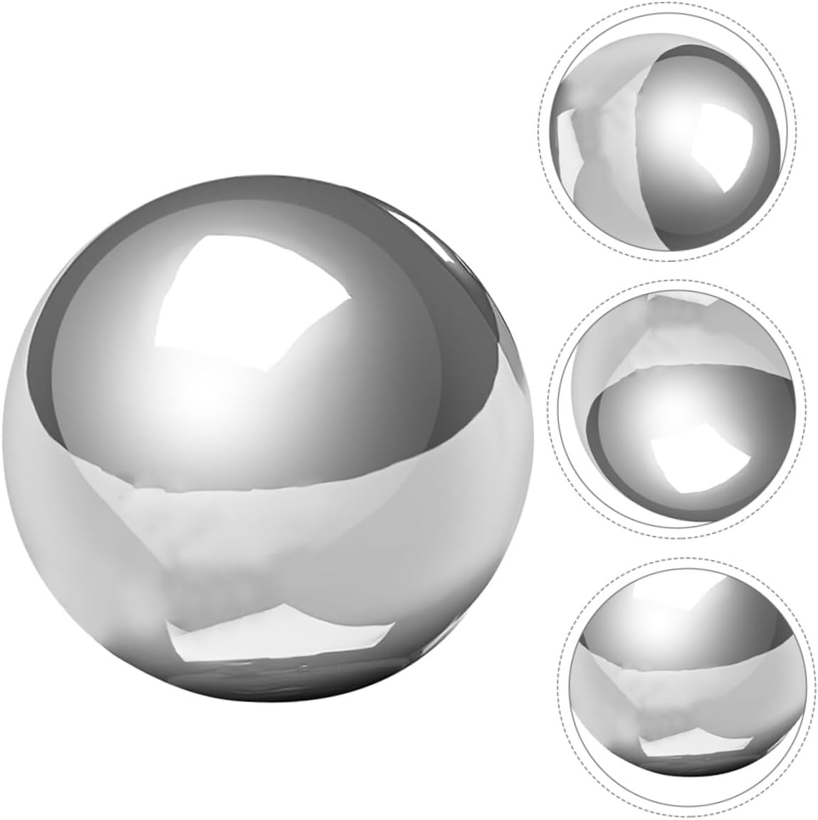 Stainless Steel Gazing Globe Garden Sculpture 11 Inch Polished Mirror Ball Outdoor Reflective Sphere for Patio Lawn Décor