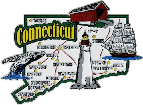 Imán de Nevera Contorno Estado Connecticut miniatura 1