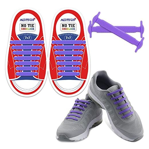 HOMAR No Tie Shoelaces for Kids and Adults - Best in Sports Fan Shoelaces - Stretch Silicone Elastic No Tie Shoe Laces with Multicolor for Sneaker Boots Board Shoes and Casual Shoes