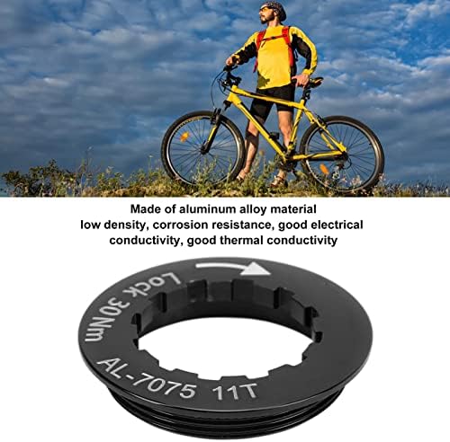 Miniatura 3 de VBESTLIFE Cassette Lockring, volante bloqueo cubierta aleación de aluminio Cassette volante bloqueo cubierta para MTB Road Bike (negro)