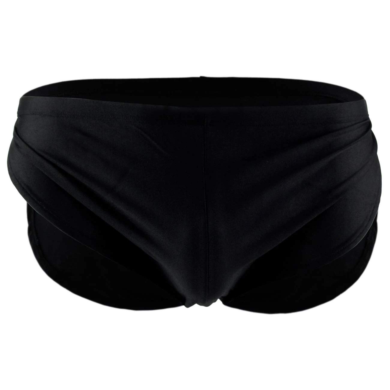 Men's Comfortable Polyester Spandex Mid Rise Full Coverage Running Brief Thong, Free Size-image-45