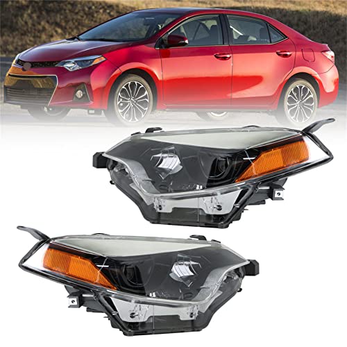 Munirater Driver & Passenger Side Headlamps Halogen Headlight Assembly Replacement For 2014 2015 2016 Corolla Left And Right Side Headlight Pair #TOP6