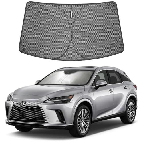 Image of Proadsy Windshield Sun Shade Custom Fit Lexus RX 2023-2026 Ice Crystal Black Front Window Sunshade UV and Heat Blocker Foldable Visor Keeps Car Cooler for Summer Parking and Daily Use
