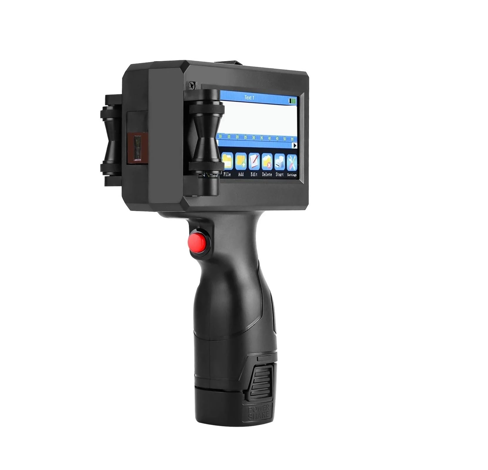 MYUYEE 12.7/25.4Mm Handheld Inkjet Printer For Barcode Batch Number Logo Expiry Date Coding Machine Non-Encrypted 25 Languages On Any Surfaces (Black No Cartridge25.4Mm)