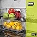 Smart Design Stacking Baskets Organizer w/ Handle - Medium - Steel - for Food, Fruit, & Vegetable Safe - Kitchen (12.63 x 5.5 Inch) [Chrome] (2 Pack)