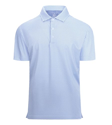 Alex Vando Mens Golf Shirt Moisture Wicking Classic Print Golf Shirts for Men