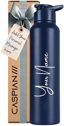 CASPIAN /// Hike Stainless Steel Customize Sipper Water Bottle Leak Proof Thunder for Fridge Home Office Travel School Kid...
