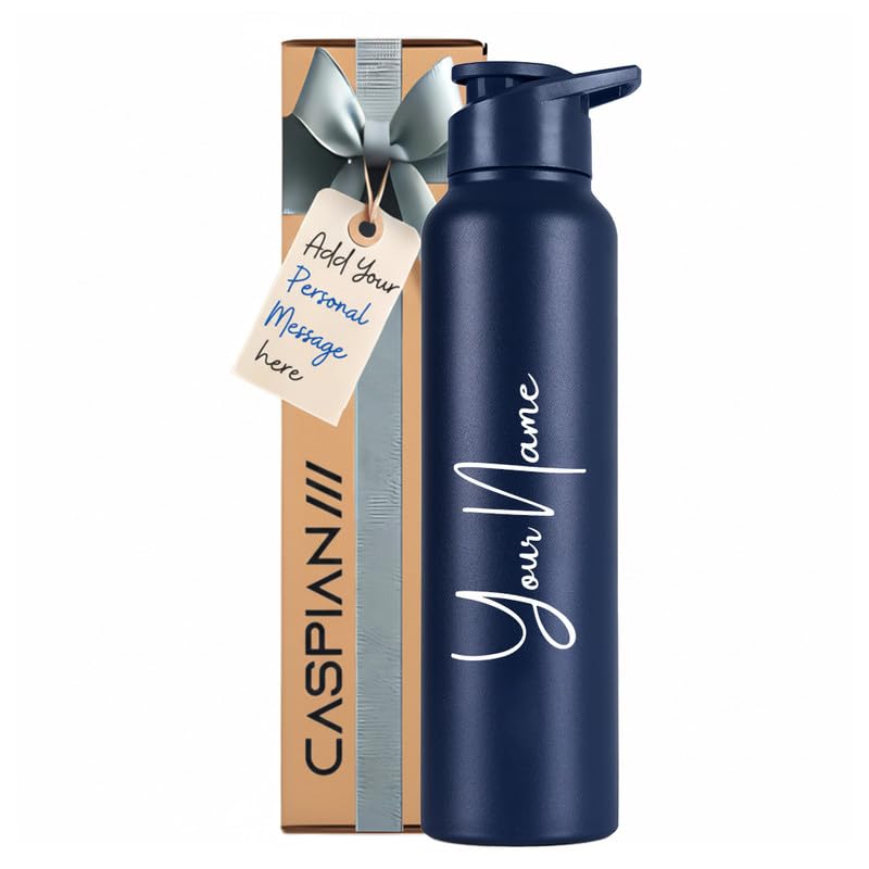 CASPIAN /// Hike Stainless Steel Customize Sipper Water Bottle Leak Proof Thunder for Fridge Home Office Travel School Kid...