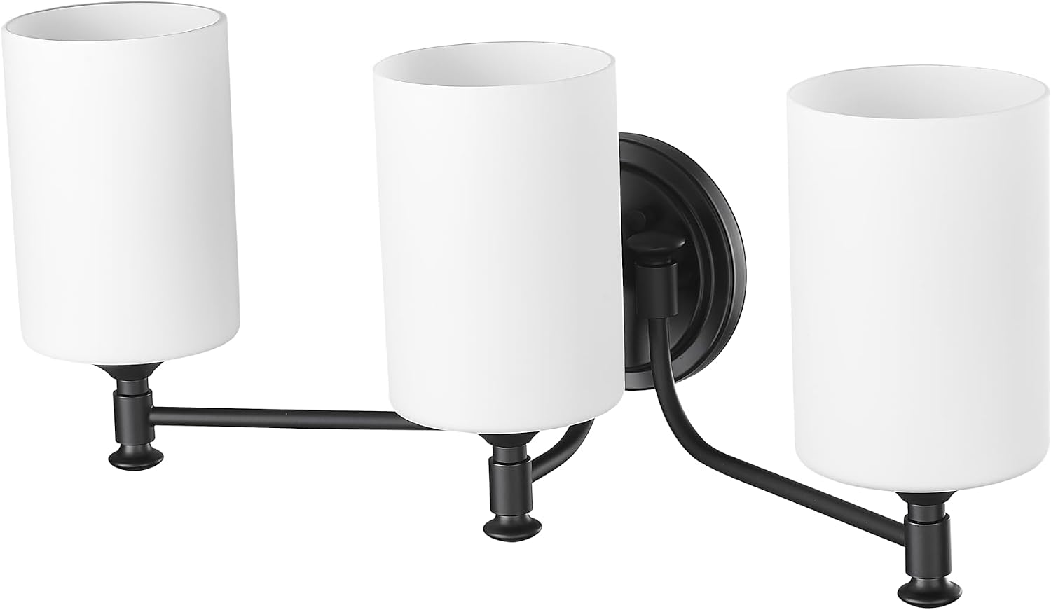 ML Lighting | Ailey Collection | 91033-MB | 3 Light Vanity in Matte Black Finish with Etched Opal White Glass Shade | Versatile Design That adds High-End Texture and Elegance to Your Bathroom