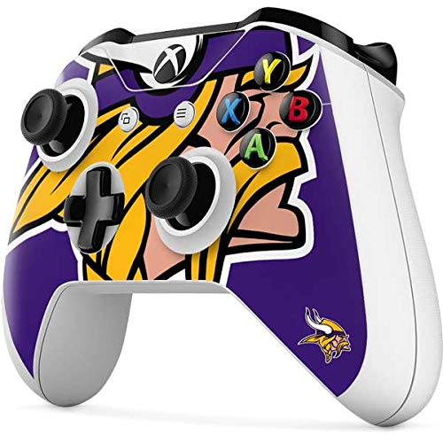 Skinit Decal Gaming Skin Compatible with Xbox One S Controller - Officially Licensed NFL Minnesota Vikings Large Logo Design