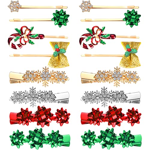Pinces à cheveux de Noël flocon en strass anti-glisse Dingion pour les fêtes
