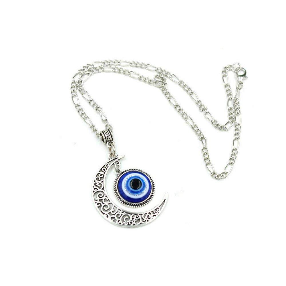 El Regalo Evil Eye Crescent Moon Pendant Necklace | Turkish Evil Eye Blue Moon Pendant Necklace for Girls & Women (B07W5R3HPM) Amazon Price History, Amazon Price Tracker