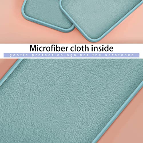 Image of DIZORO Microfiber Candy Case Compatible for iPhone 12 Smooth Touch Cushion Liquid Soft Silicone Gel Rubber Phone Cases Non-Slip Full Body Protective Shockproof Back Cover (Cactus)