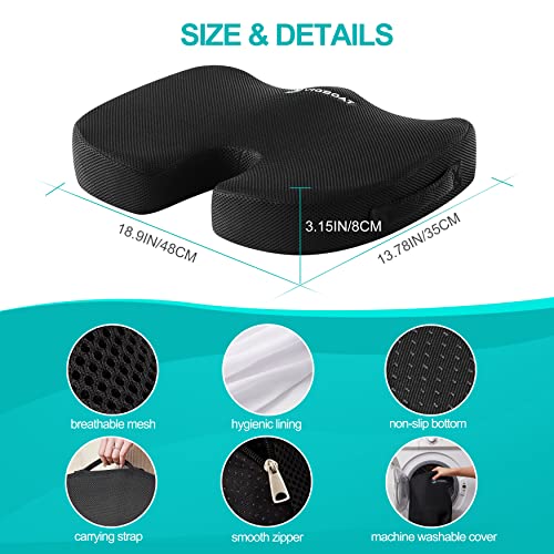 Vigboat Seat Cushion, Office Chair Cushions For Long Sitting, Memory Foam Butt Pillow With Handle, Ergonomic Coccyx, Sciatica, Hip, Back, Tailbone Pain Relief Pad For Desk Chair, Wheelchair, Car Seat #TOP5