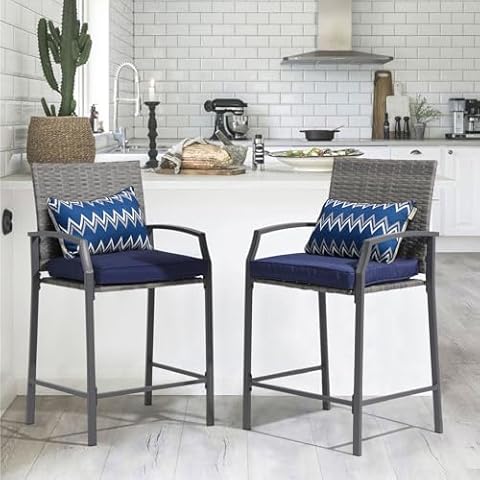 JOIVI Outdoor Wicker Bar Stools Cover