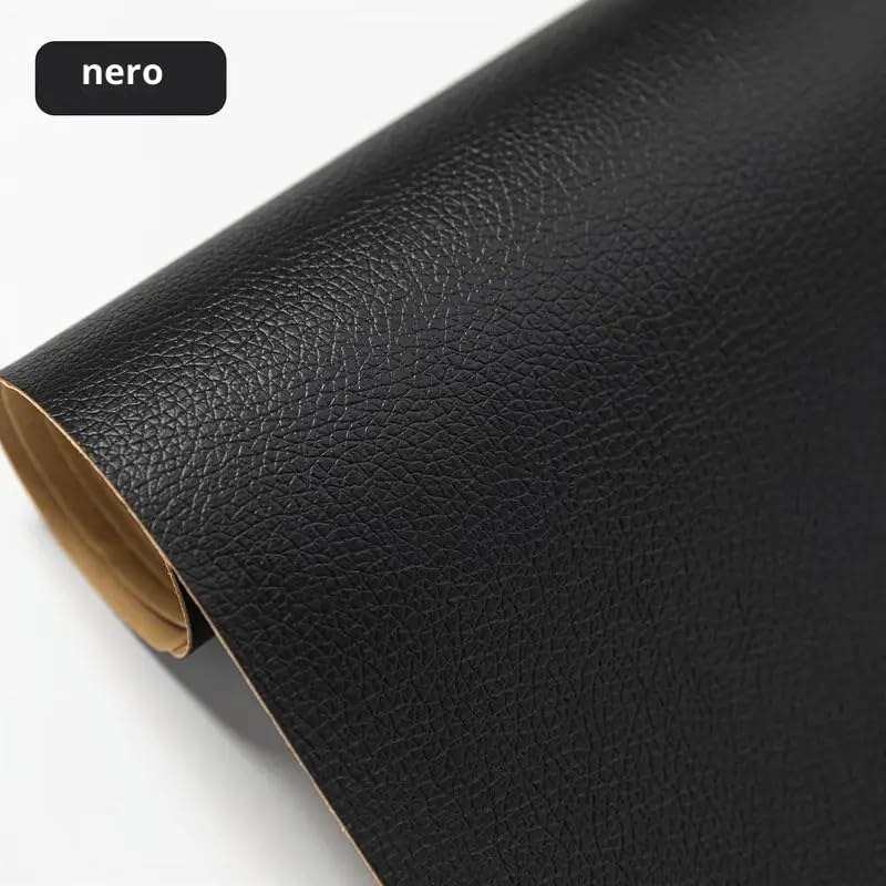Pelle Adesiva per Riparazioni per Divani 300x40 cm | LEATHERPATCH (Nero)