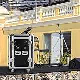 ULDIGI Home Server Rack Side Table and Casters Dj Work Table and Casters Audio Mixer Stand for Stage Road Case for Performance Dj Rack for Stage Road Case for Cabinet Black