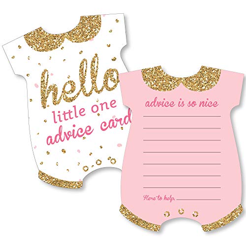 Carte de vœux bébé fille rose et doré Hello Little One Big Dot of Happiness - Lot de 20